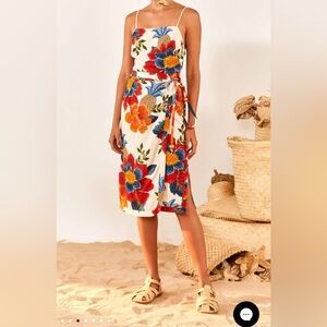 Farm Rio Pineapple Flowers Wrap Dress